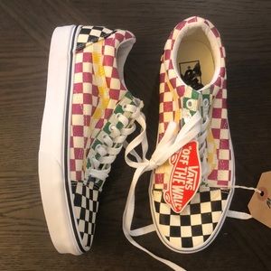Brand New Vans Sneakers. Multi color checkered